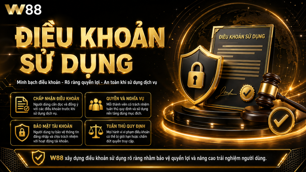 Nội dung chi tiết về điều khoản sử dụng tại nhà cái W88