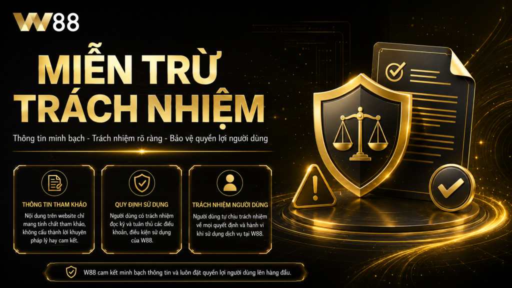 Nội dung quy định của miền trừ trách nhiệm khi tham gia W88
